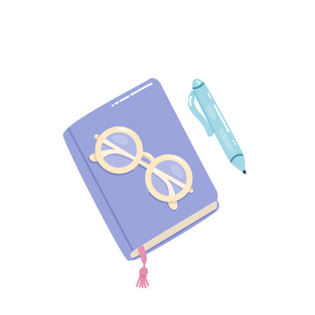 Organizer with glasses and pen. Design elements vector illustration.のイラスト素材