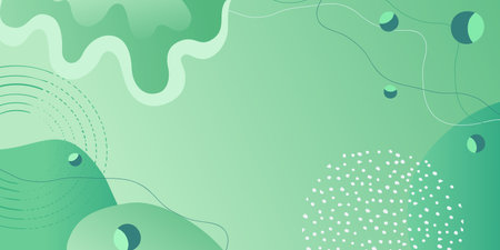 Abstract green background with lines and simple shapes. Template for text