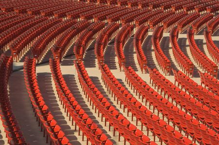 Red auditorium seats a the Park, Chicago