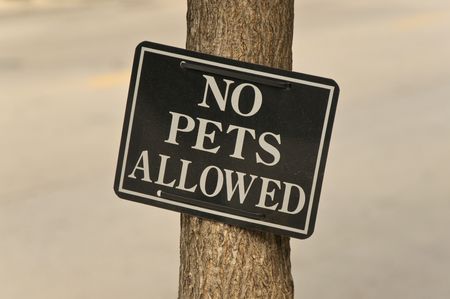 Sign restricting the presence of pets in the areaの写真素材
