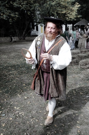 Kansas City, MO - October 12 2008: Unidentified Performers in traditional medieval costumes on stage...