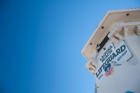 Laguna Beach, CA - Dec 13  Historical lifeguard post by the beach in Laguna Beach, CA on Dec 13th 2010 のeditorial素材