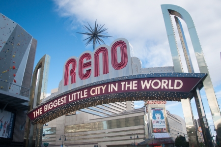 RENO - OCTOBER 16TH, 2011 : The original sign was built in 1926 to promote the Nevada Transcontinental Highway Exposition. The sign was last replaced in 1987.のeditorial素材