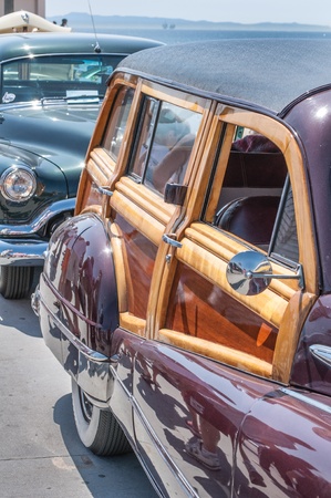 Beautiful convertible classic car showing at car showの写真素材