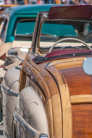 Beautiful convertible classic car showing at car showの写真素材