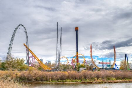 DENVER, CO - NOVEMBER 2, 2014: Elitch Gardens  Theme Park, locally known as "Elitch's" ;, is an amusement park in Denver, Colorado.のeditorial素材