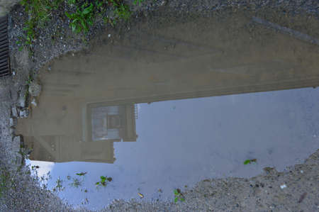 Reflection of the houseの写真素材