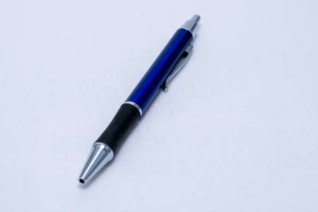 Blue Pen isolated on a white background for businessの写真素材