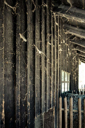 Barn with spider webの写真素材