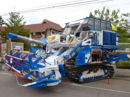Futuristically designed harvester on sale in Thaliand