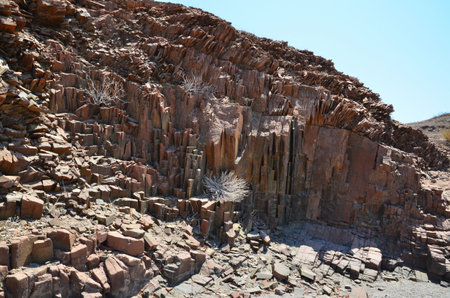 Beautiful organ pipes near Khorixas, Namibia