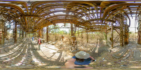 Abandoned Union Carbide Pesticide Factory, Bhopal, Indiaの写真素材