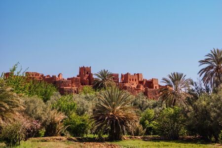 Quarzazate is a city in the desert surrounded by large amount of the palm trees. Morocco . Captured...