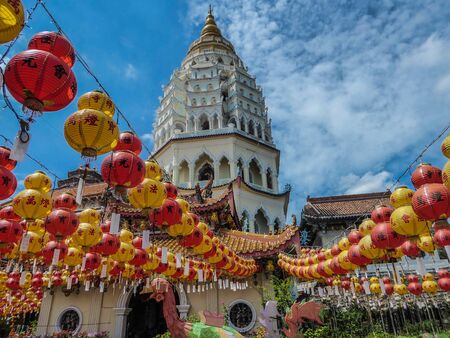 The Kek Lok Si Temple is a Buddhist temple situated in Air Itam, Penang, Malaysia, facing the sea, and is one of the best known temples on the island. It is the largest Buddhist temple in Malaysia.の写真素材