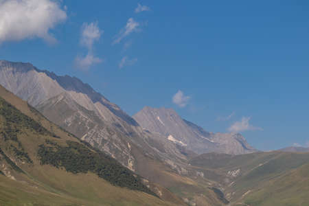 A view on the sharp ridges in Ossetia from the Truso Valley near the Ketrisi Village Kazbegi...