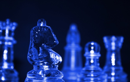 Chess set Blue tintの写真素材