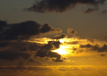 Sunrise dramatic sky at fuerteventura canary islands spain