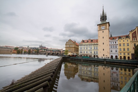 Beautiful Clock tower in prague, Czech Republicの写真素材