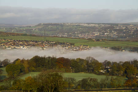Halifax west yorkshire England beautiful landscape with fog