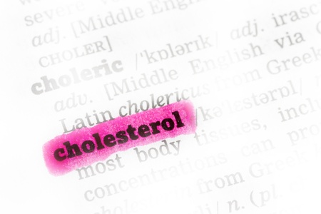 Cholesterol  highlighted in dictionary with pen closeupの写真素材