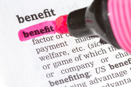 Benefit  Dictionary Definition single word with soft focusの写真素材