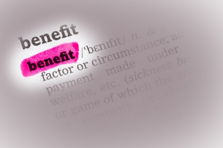 Benefit  Dictionary Definition single word with soft focusの写真素材
