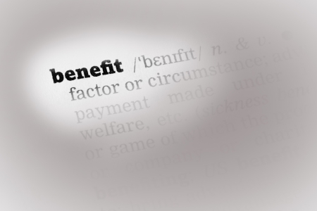 Benefit  Dictionary Definition single word with soft focusの写真素材