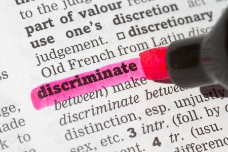 Discriminate  Dictionary Definition single word with soft focusの写真素材