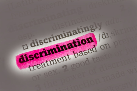 Discrimination  Dictionary Definition single word with soft focusの写真素材