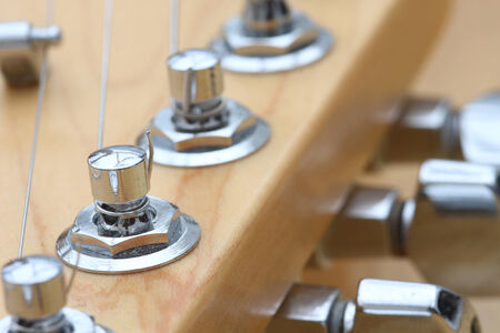 Electric Guitar Stringed Instrument closeup macro shot