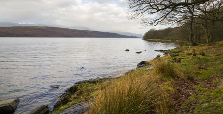 coniston water in the Lake district cumbriaの写真素材