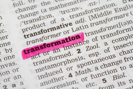 Dictionary definition of the word Transformationの写真素材