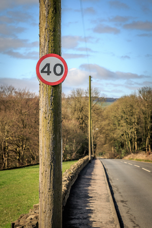 40 mile per hour roadsignの写真素材
