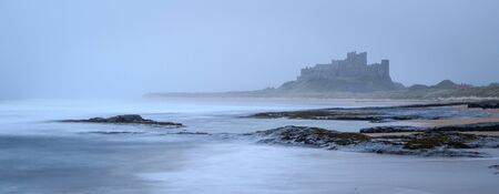 Bamburgh castle in northumbria , Long exposure.のeditorial素材