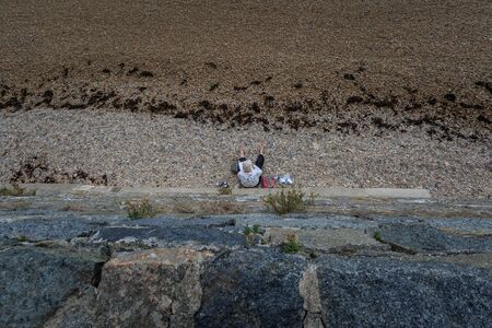 Woman resting on the beach