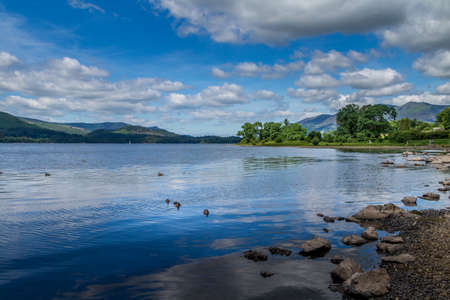 Derwent Water in the Lake District UKの写真素材
