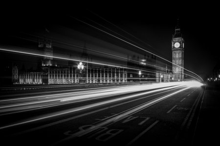 Westminster bridge with bigben at night