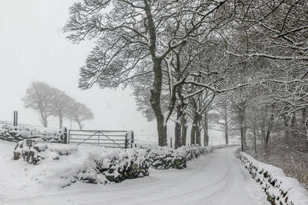 Snow covers the roads, Yorkshire UK