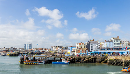Bridlington is a coastal town on the Coast of the North Sea in the East Riding of Yorkshire, England.の写真素材