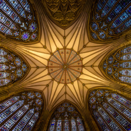 The Chapter House of York Minster,Built in the Decorated Gothic style and octagonal in shape, it...