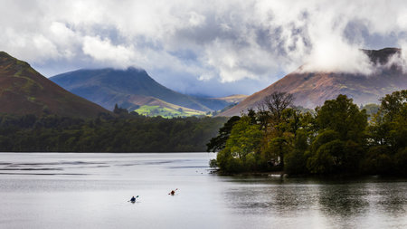 Derwentwater Keswick on the lake canoeing