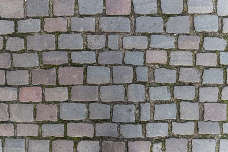 cobblestone street surface background patternの写真素材