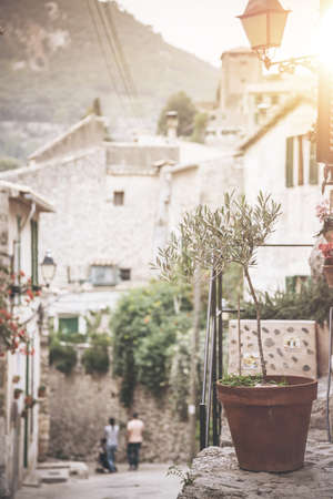 historic old town of Valldemossa on the island of Majorca, Spainの写真素材