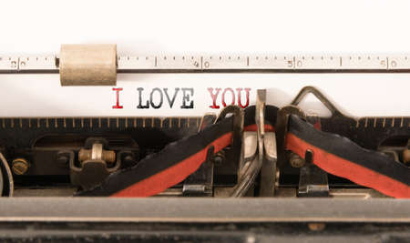 I LOVE YOU written on vintage manual typewriterの写真素材