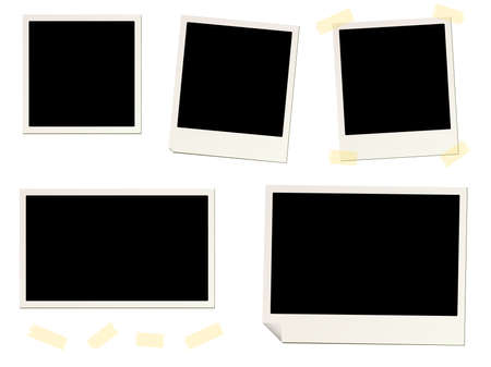 blank instant picture frame affixed with sticky tape