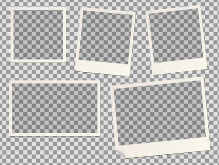blank instant picture frame affixed with sticky tapeのイラスト素材