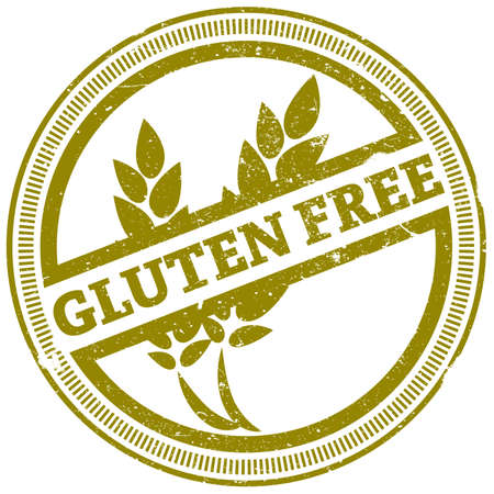 golden grunge gluten free rubber stamp vector illustrationのイラスト素材