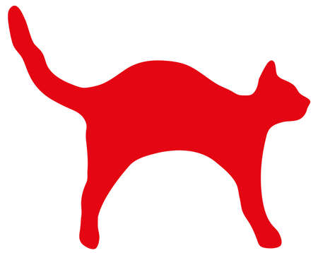 silhouette of cat arching her back vector illustrationの写真素材