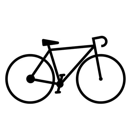 simple flat black and white bicycle iconのイラスト素材