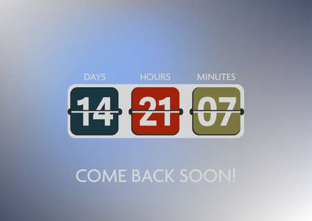filp countdown timer with days, hours, minutes template vector illustration